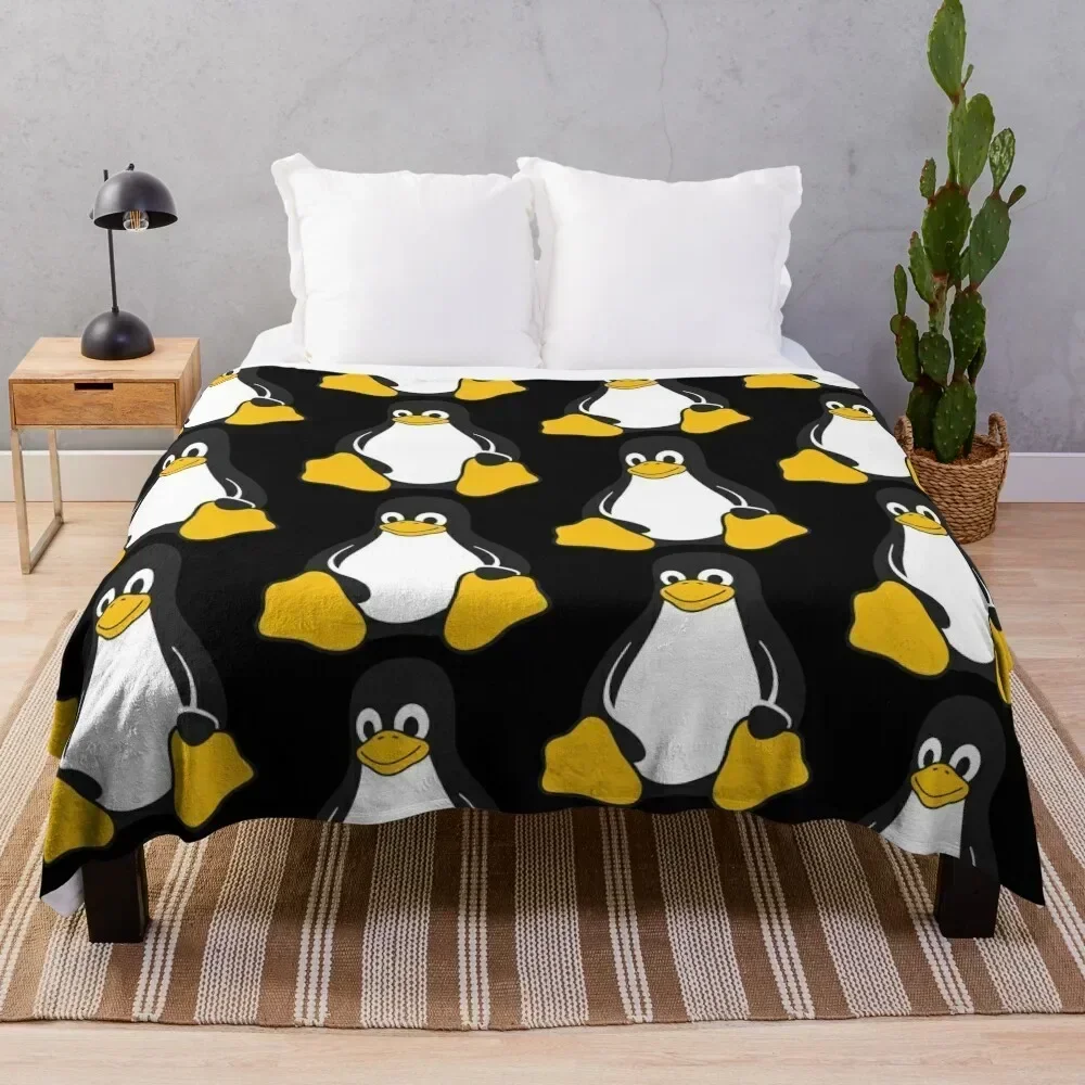 

Linux Tux Throw Blanket Soft Breathable Blanket for Night Sleeping