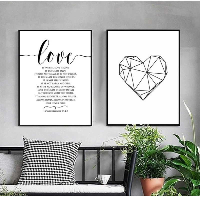 Scandinavian Style Love Poster Black and White Canvas Painting Amore Wall Pictures For Living Room Nordic Decoration Home Art Scandinavian Style Love Poster Black and White Canvas Painting Amore Wall Pictures For Living Room Nordic Decoration Home Art
