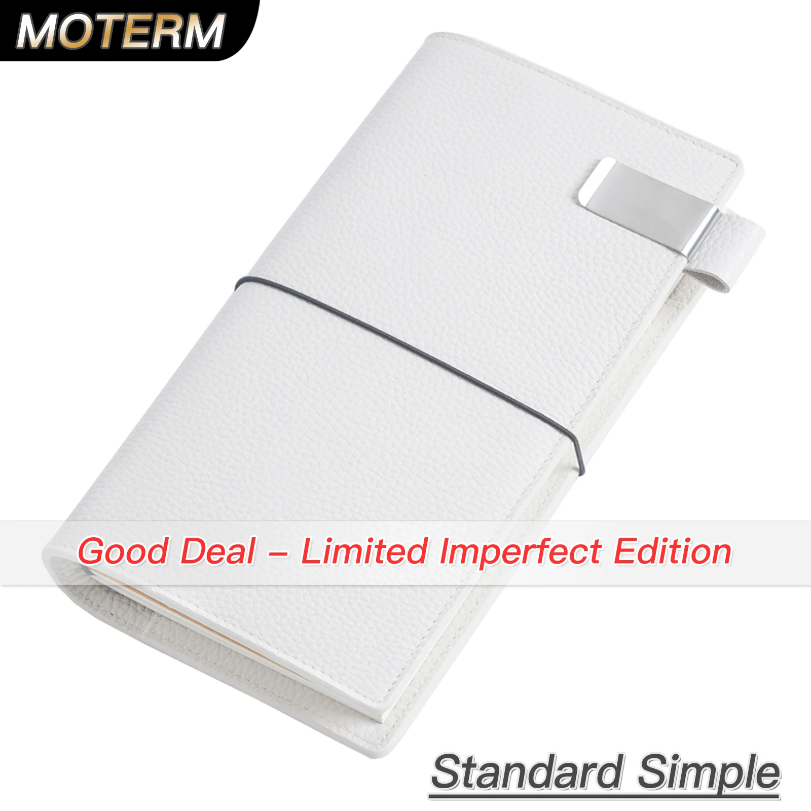 Diario de viaje de Moterm imperfecto limitado, serie Simple, cuaderno de tamaño estándar, organizador de cuero genuino, diario, planificador de bocetos
