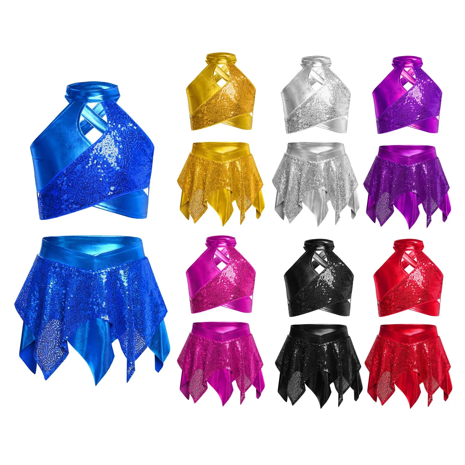 Girls Sequins Ballet Dancewear Latin Dance Leotard Rhythmic Gymnastics Tassels Bodysuit Dress Jazz Dancing Performance Costume