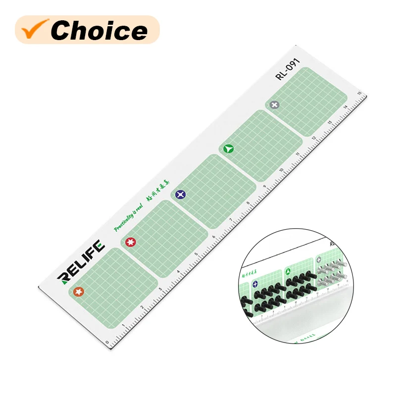 

RELIFE RL-091 Magnetic Absorption Screws Storage Pad for Mobile Phone Repair Dual-use Measuring Ruler Screws Collection Mat