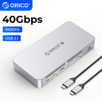 ORICO  HUB Splitter  Thunderbolt4 USB Type-C USB 3.1 40Gbps Transmission Docking Station with HDMI-Compatible/Card Reader/RJ45