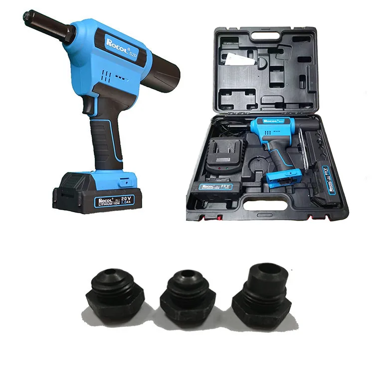 

2.4-6.4mm Cost-effective Working Lighting Intelligent Design Lithium Battery Blind Rivet Gun with 2 Batteries