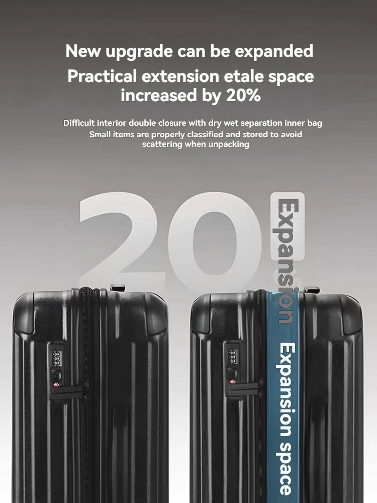 Compartimento de bagagem expansível, zíper à prova de explosão de camada dupla, caixa de viagem grande, 30 polegadas, resistente e durável