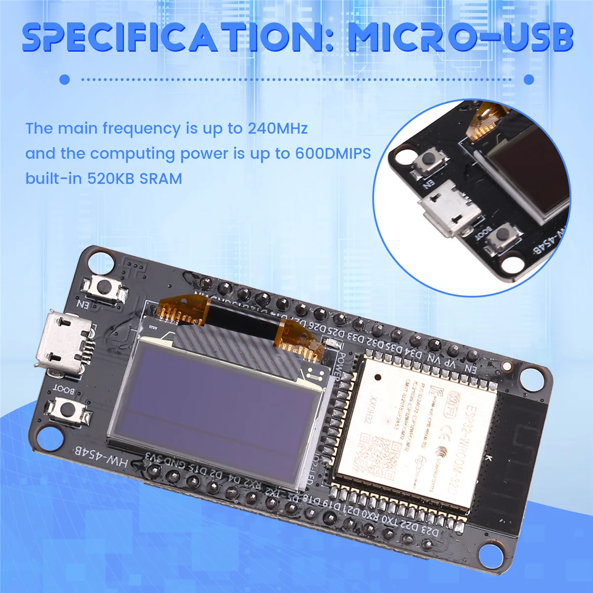 

Эффективный модуль платы разработки ESP32 ESP-WROOM-32 WIFI CH340 Micro-USB