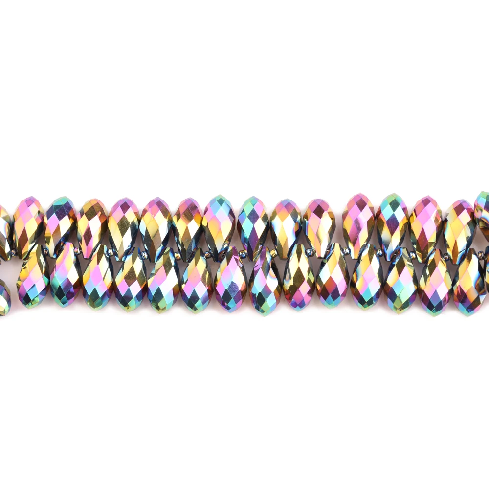 Multicolor Austria Glass Teardrop Beads For Jewelry Making Necklace Diy Accessories Crystal Briolette Faceted Beads Wholesale