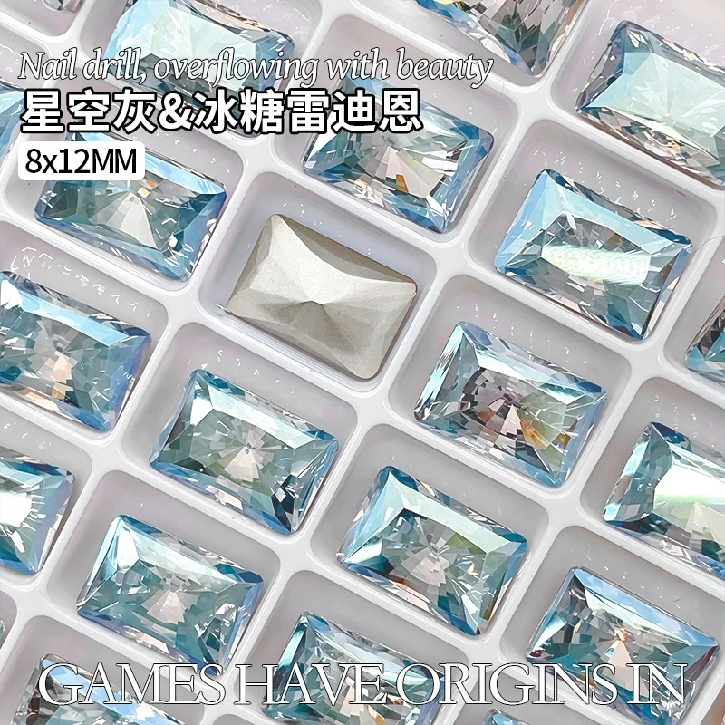 K9 cristal blanco con diamantes de forma mixta gris claro gemas de fondo puntiagudo utilizadas para pendientes collares accesorio de joyería para uñas