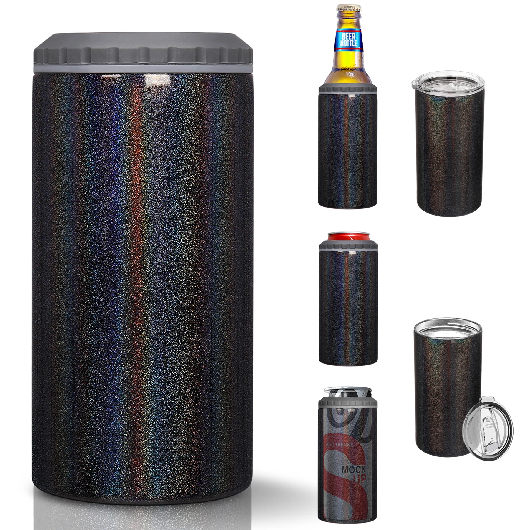 16oz Multifunctional Cold Storage Can, 4-in-1 Cold Storage Can, with Handle and Sealed Sliding Lid