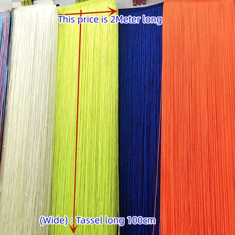 2 m/lote 50CM/100CM borla larga adorno de encaje con flecos para DIY vestido latino ropa de escenario accesorios de cortina cinta