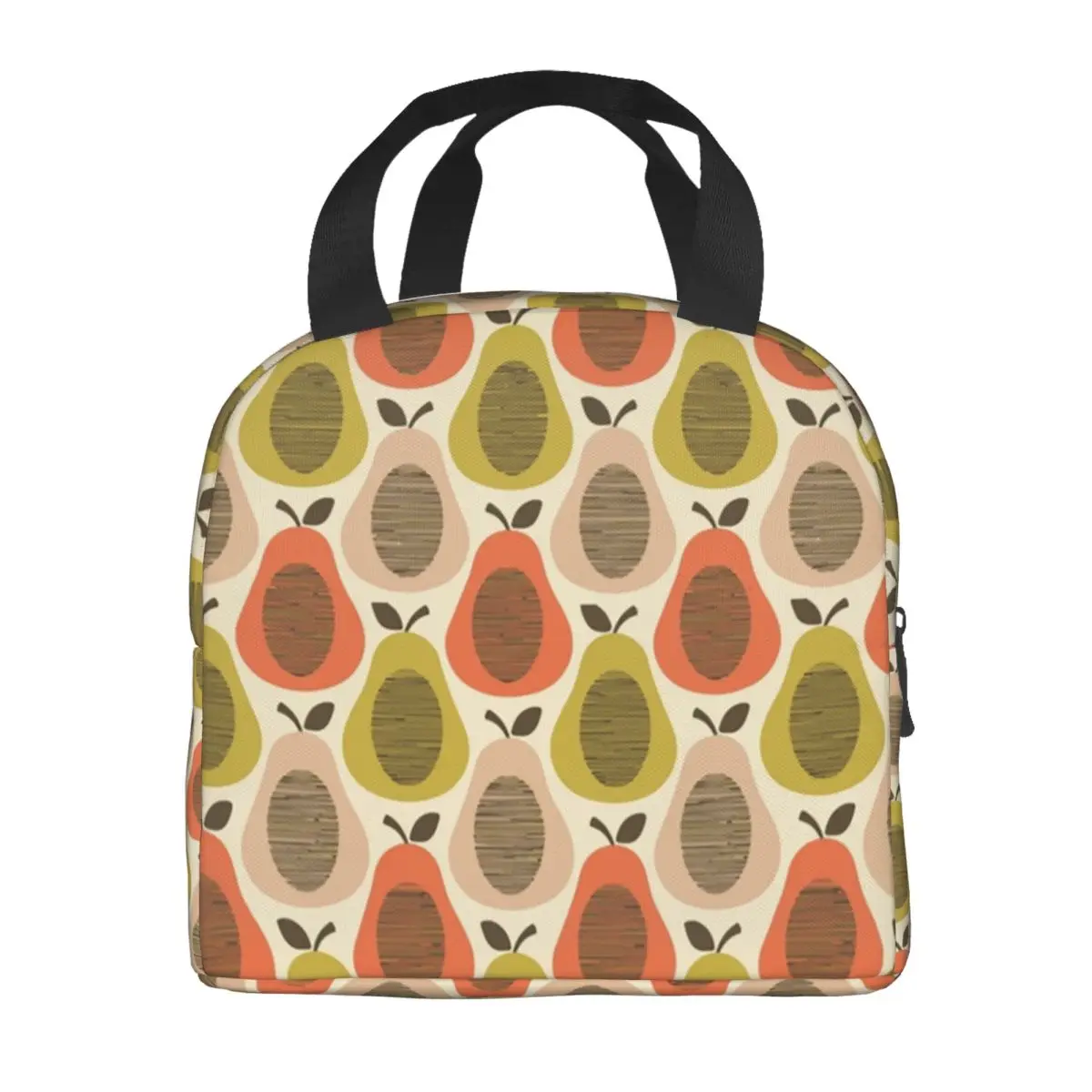 Custom Orla Kiely Pear Tea Towel Thermal Insulated Lunch Bags Women Scandinavian Pattern Resuable Lunch Tote Storage Food Box