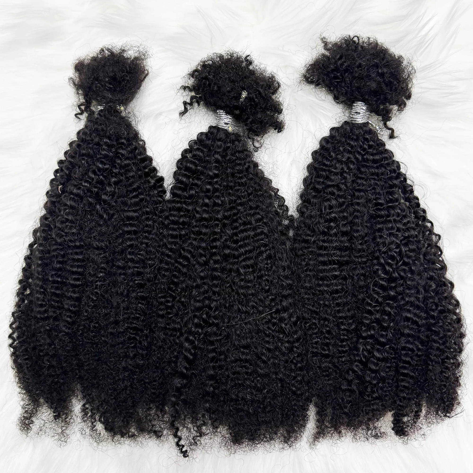 30g/Pack Afro Kinky Curly Brazilian Human Hair Bulk for Braiding Dreadlock Extension for Women 100% Human Hair No Weft Bundles