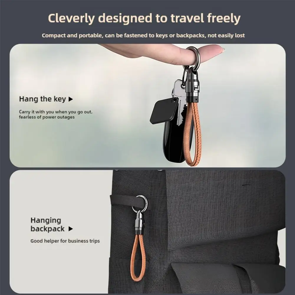 New PD240W Fast Charging Leather Lanyard Keychain Data Cable Suitable For Apple Android Mobile Phone Car Charging Cable V6T1