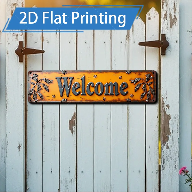 1 قطعة علامة معدنية ، 4x16 بوصة علامة ترحيب ريفية خمر جدار معدني الفن مزرعة ديكور ديكور المنزل #1