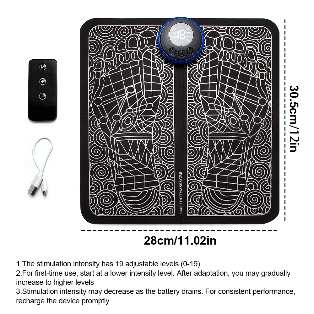 1PC Foot Massager TENS for Muscle Relaxation,LCD Display Screen,Back Massager & Legs Massager Pad with Remote Control
