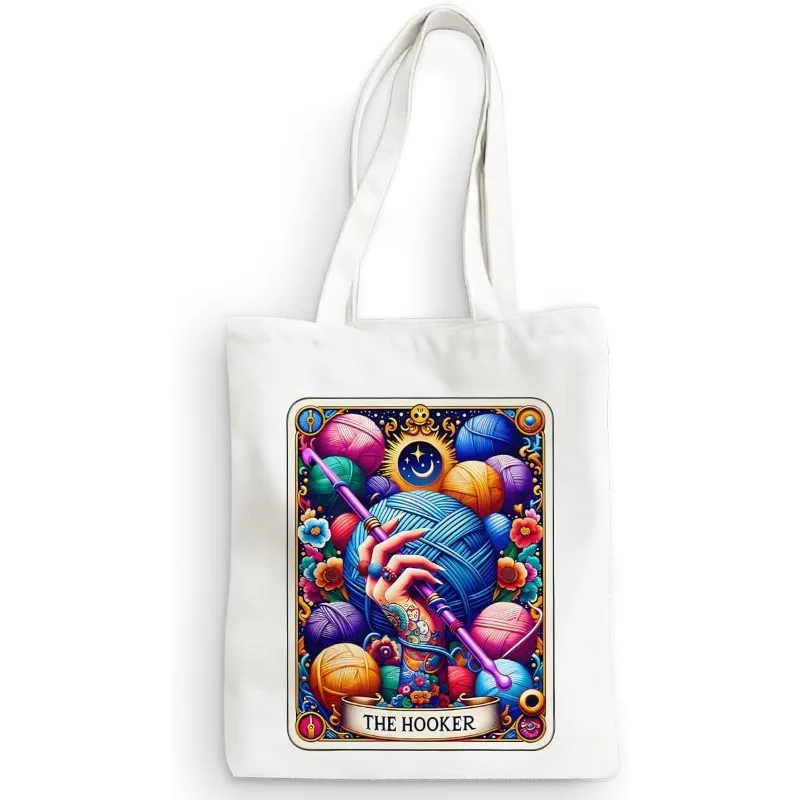 

Funny Skull Tarot Card Canvas Bag Trendy Fashion Women's Casual Tote Bag Eco-Friendly Reusable Shopping Bag Travel Organiser Bag