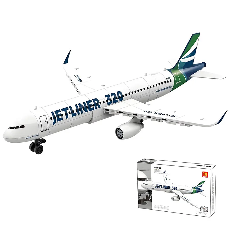 

Airplane Blocks French Civil 320 Jet Passenger Plane Model Building Block Aircraft Collection Children Puzzle Assembly Toy