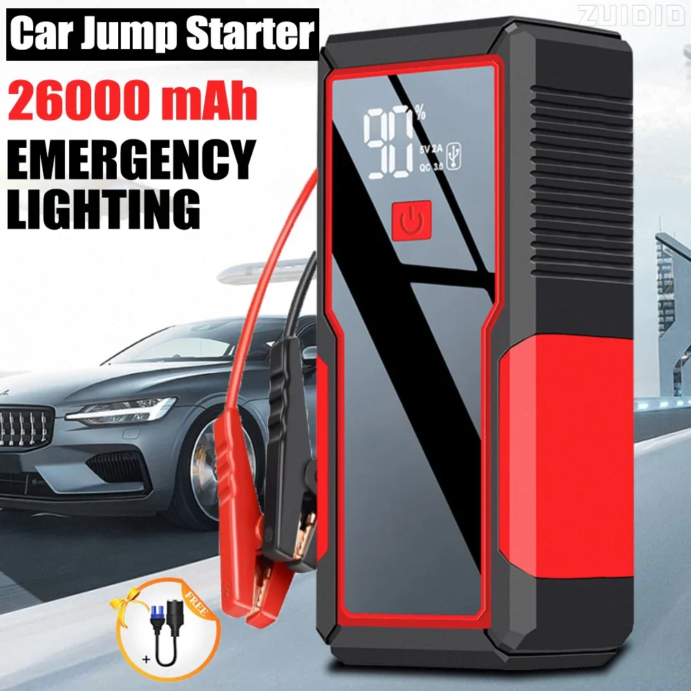 

26000mAh Car Jump Starter Device Car Battery Booster 12V Powerful Auto Battery Charger Portable Power Bank New Car Accessories