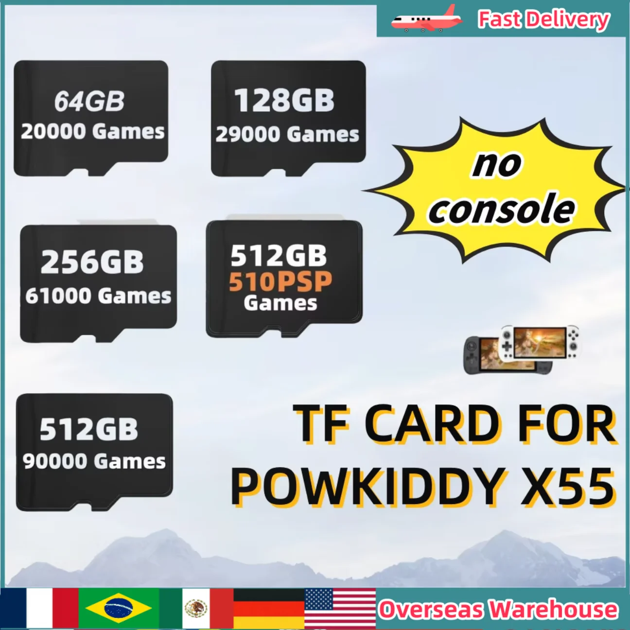 

Memory Card FOR POWKIDDY X55 Handheld Game Console Game Card Plug&Play Pre-install Retro Games Card Retro Classic Game TF Card