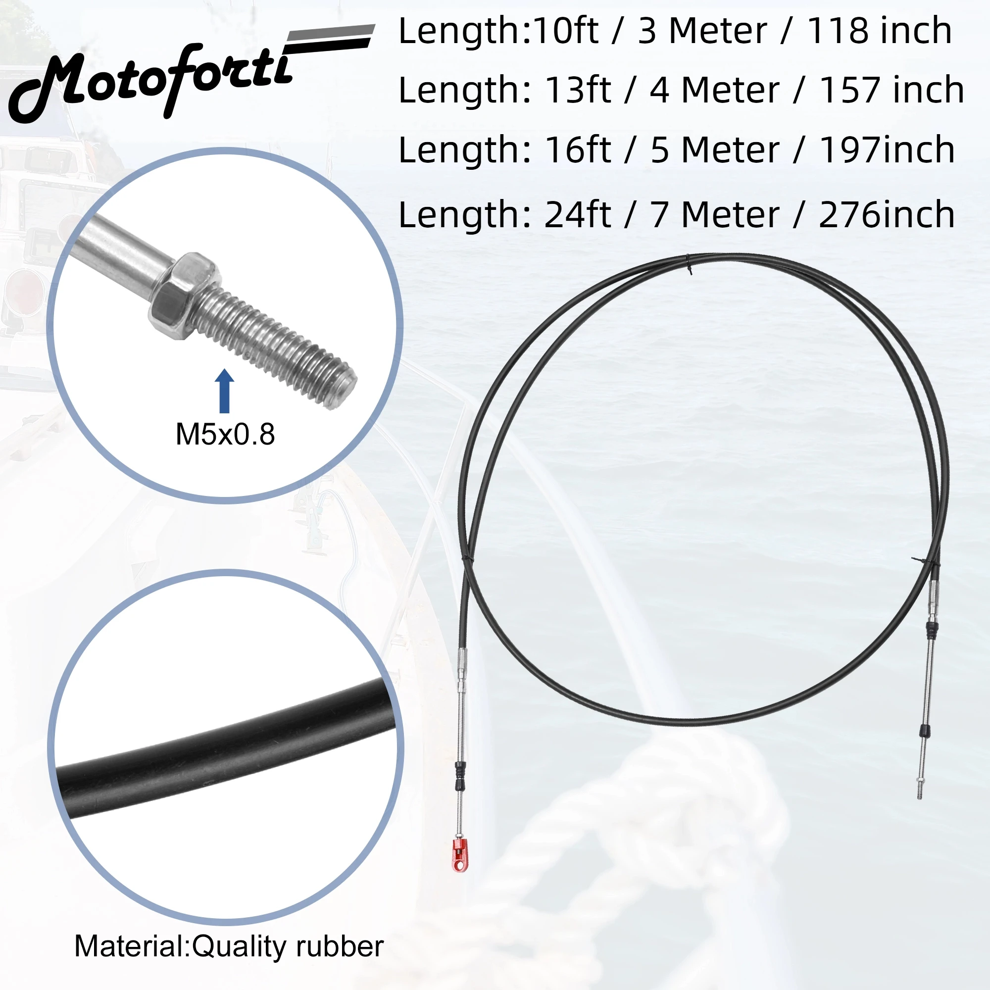 

Motoforti черный 118 157 197 276 дюймов морской тип 3300/33C трос дистанционного управления переключением дроссельной заслонки с скобой для Yamaha