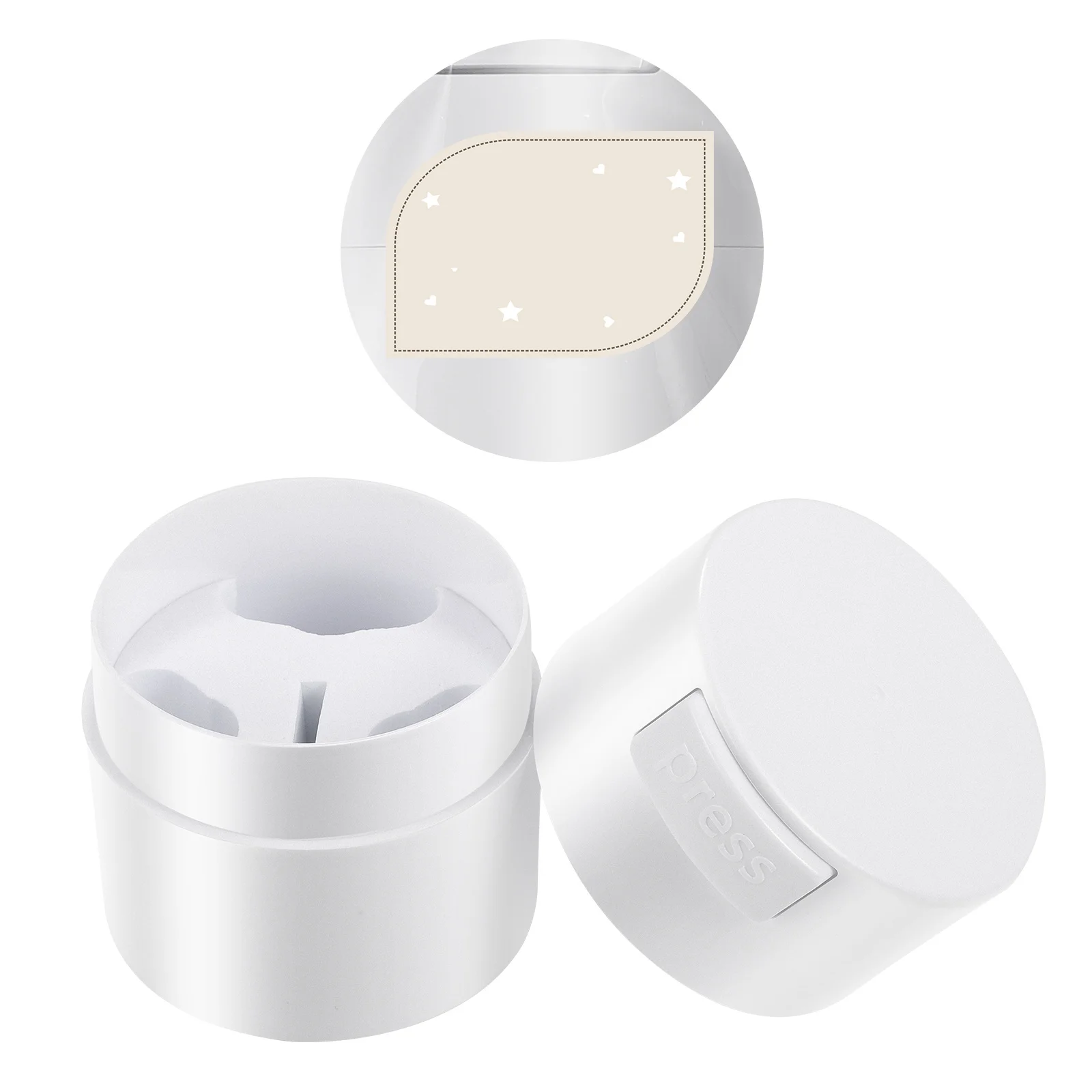 جرة تخزين غراء الرموش، حاوية تمديد الرموش المختومة، نوع الضغط الأبيض، منظم غراء الرموش، حقيبة تخزين للمكياج #4