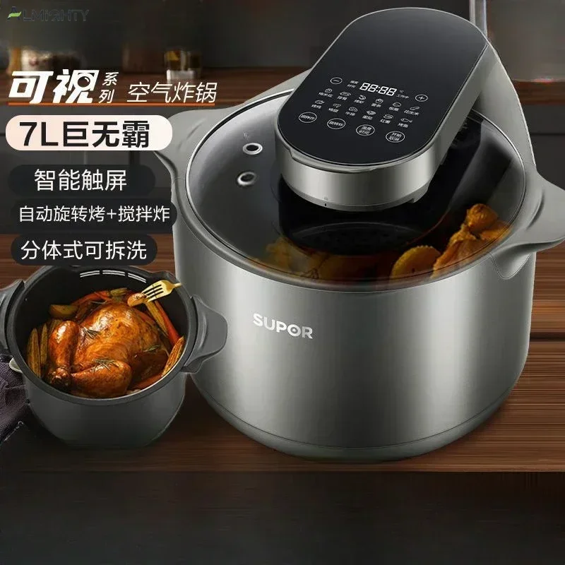 Air fryer. Household. Large capacity. Low oil. Smart. With visual window. Fully automatic. Touch control. Electric fryer.