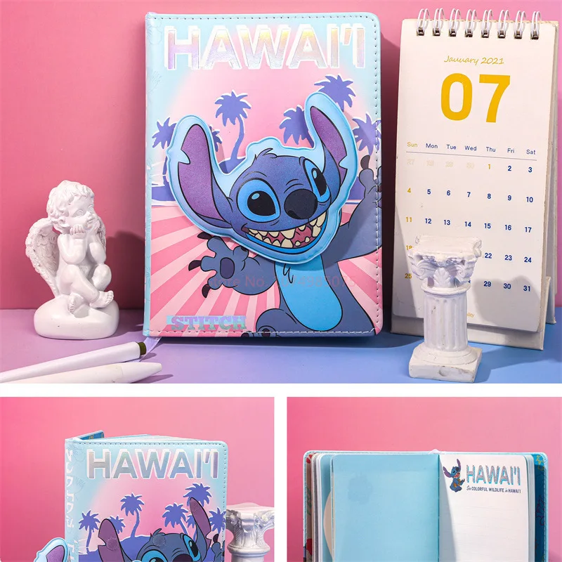 Disney Stitch Notebook Lilo & Stitch A5 Notebook Cute Horizontal Line Inside Page Draft Notepad Student Writing Stationery