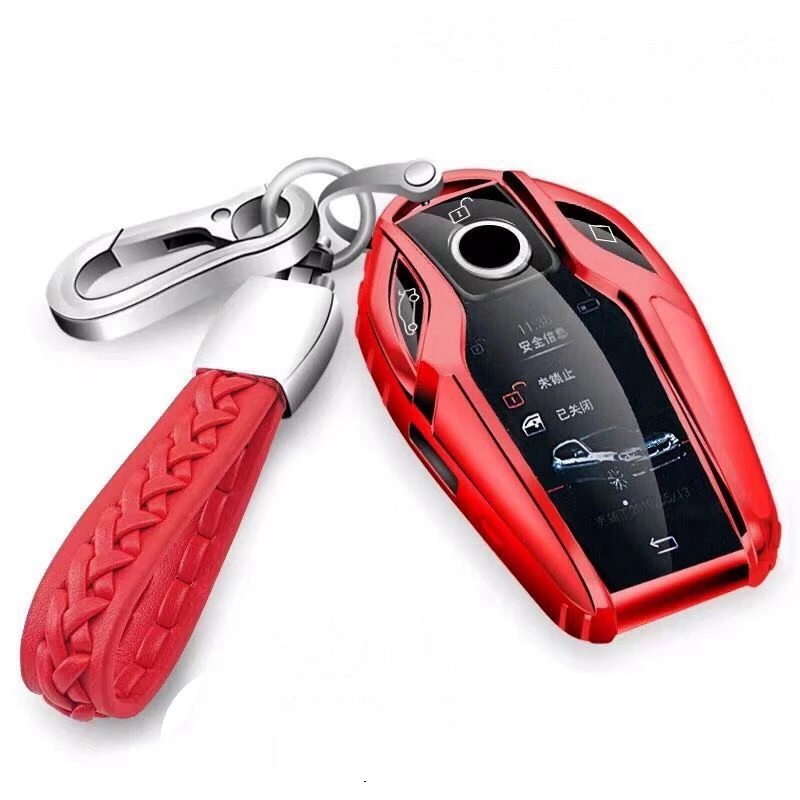 Car TPU Key Case Cover Holder Chain For BMW Display Key 730I 740LI 750LI 7 SERIES I8 G11 G12 G32 Touch Screen Key Protective