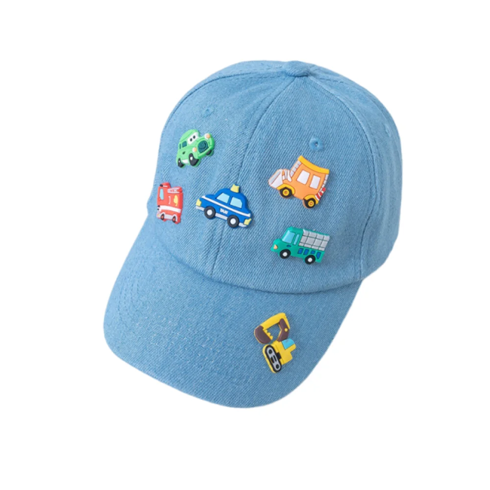 

Simple Cartoon Children Sports Hats Denim INS Kids Baseball Caps Comfortable Adjustable Toddler Peaked Caps Daily Use