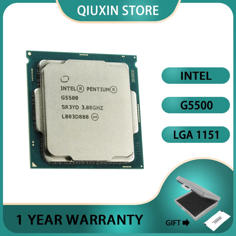 

Intel Pentium G5500 Processor 4M 54W LGA 1151 CPU 3.8GHz Dual-Core Quad-Thread