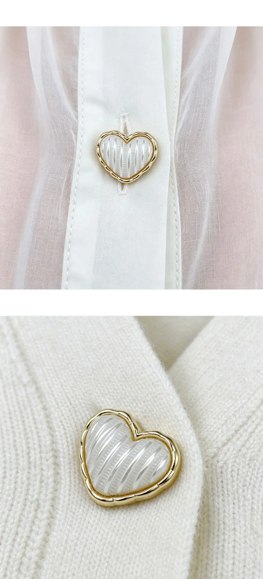 10 Stück Metallknöpfe DIY Bastelzubehör für Kleidung Harz-Dekoration Herzförmige Knöpfe Nähzubehör Pullover Mantelknopf – Detail 6