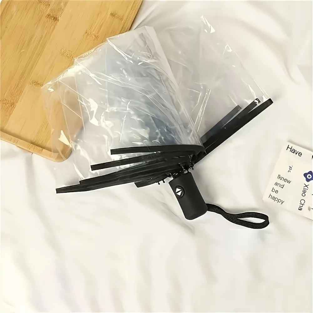 

Прочный прозрачный складной автоматический зонт для поездок на работу