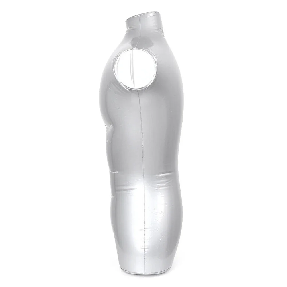 Half Body Inflatable Figure PVC Portable Silver Top Torso 1pcs 72cm/28in Display Props Inflatable Male Brand New