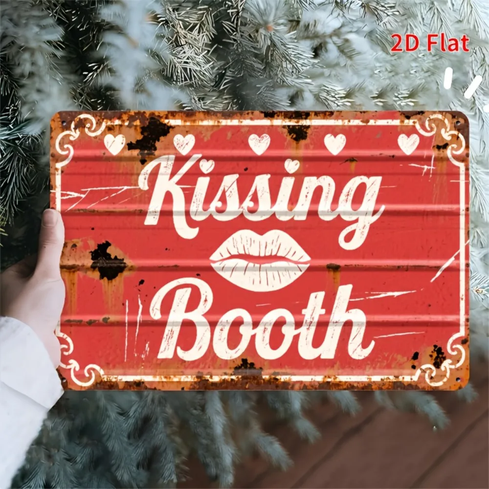 Vintage Metal Sign 8x8inch, Valentine's Day Decorative Plaque for Home Kitchen Garden Office, Rustic Wall Art Gift Idea