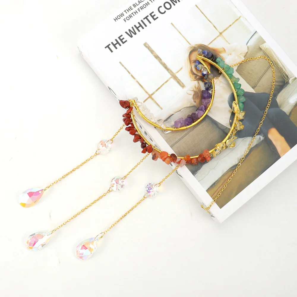 Picture 3: Moon Crystal Suncatcher Rainbow Hanging Window Decor Gift