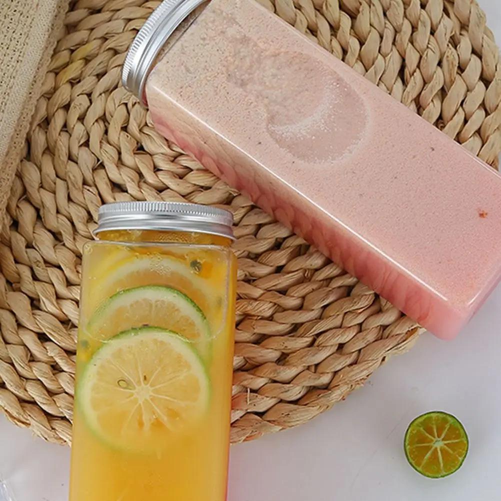 5 Pcs PET Plastic Bottles Food Grade Safe Containers for Water Juice Storage Kitchen Bar Use Bottle