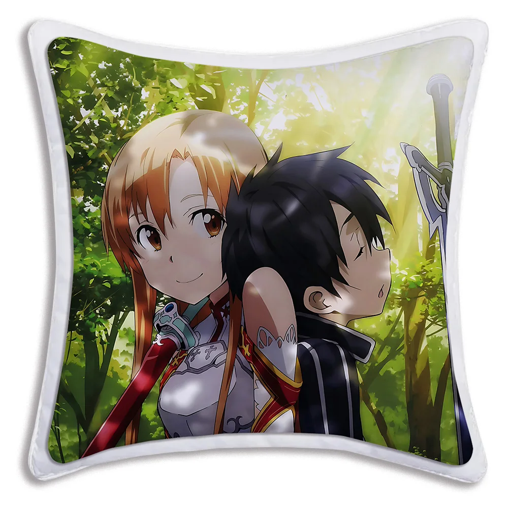 Pillow Covers Cartoon Sofa Decorative Home Double-sided Printing Short Plush Cute Cushion Cover