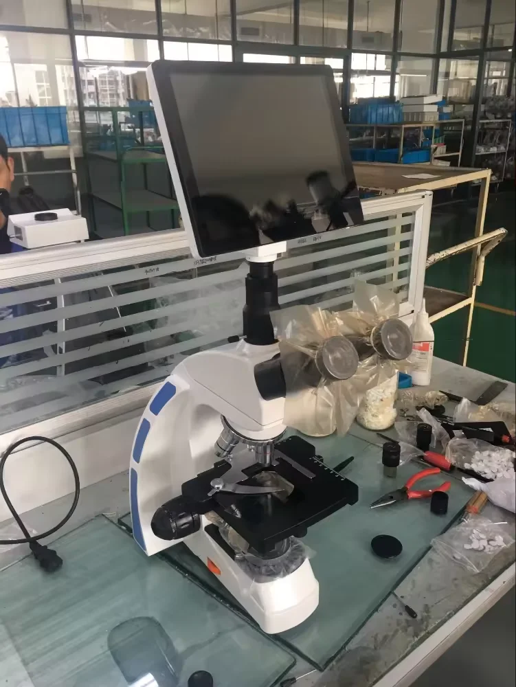 Digital Biological Microscope XSZ-166T With 9.7 Inch LCD Infinite Plan