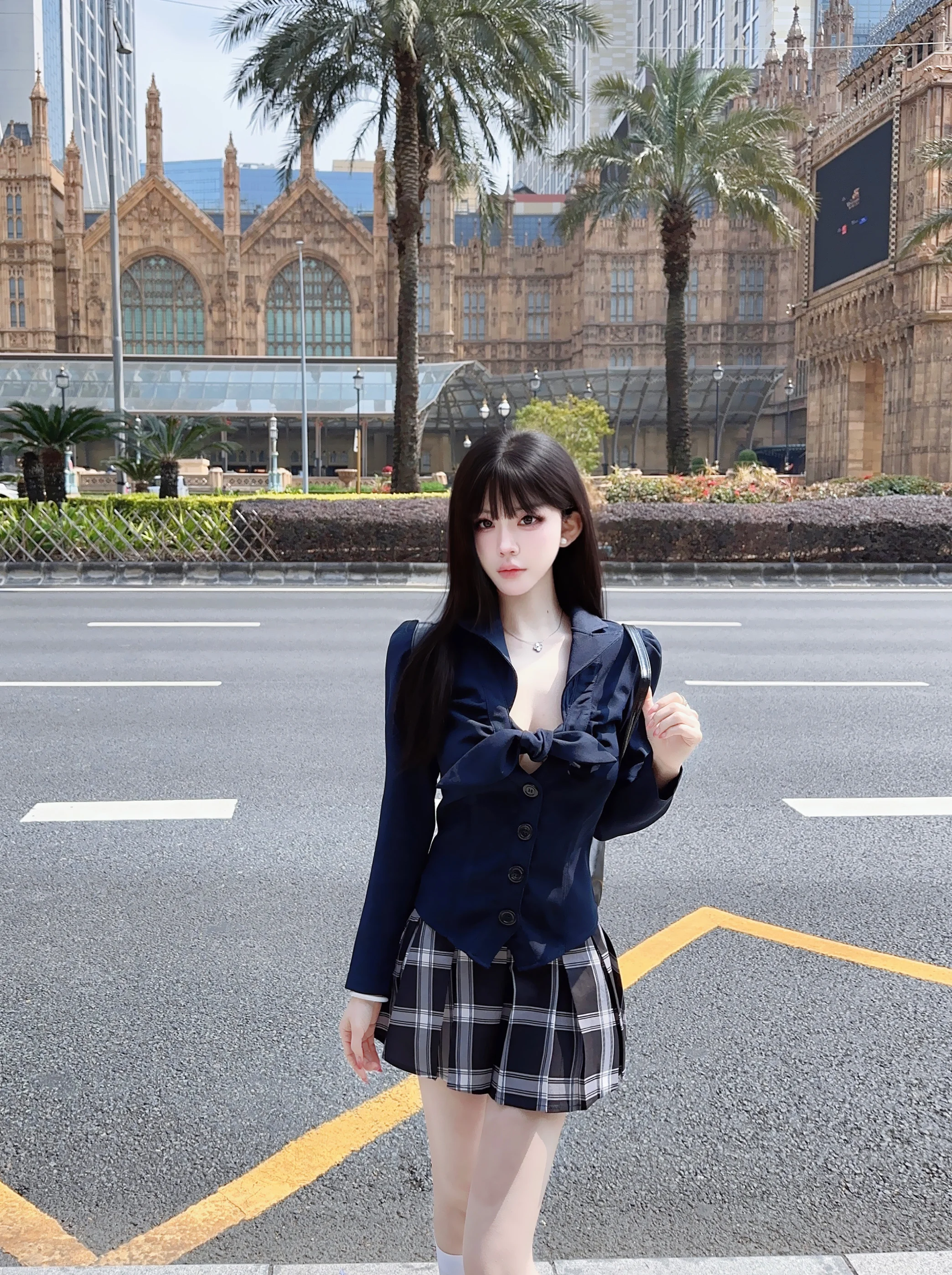 

Eva Retro Tie-Dye Long Sve irt Women Slim Fit Button up Hollow out Design Faionable Casual Sle