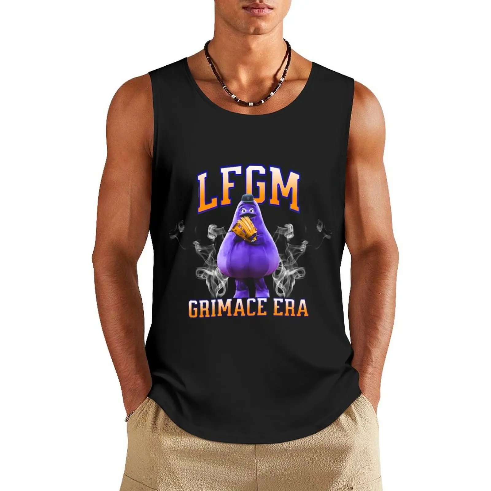 

LFGM Grimace Era Tank Top gym accessories men summer clothes man 2025 sleeveless jackets Sports clothing