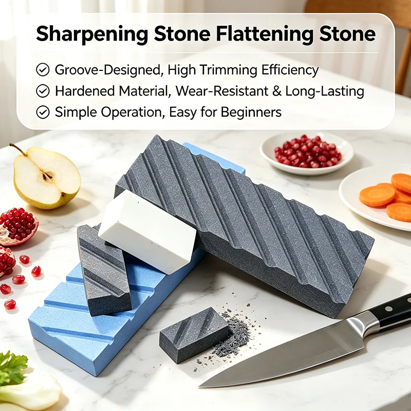 Premium 320 Grit Sharpening Repair Stone Horizontal Stripes Water Whetstone Correction Tool for Restaurant Kitchen Bar Knives