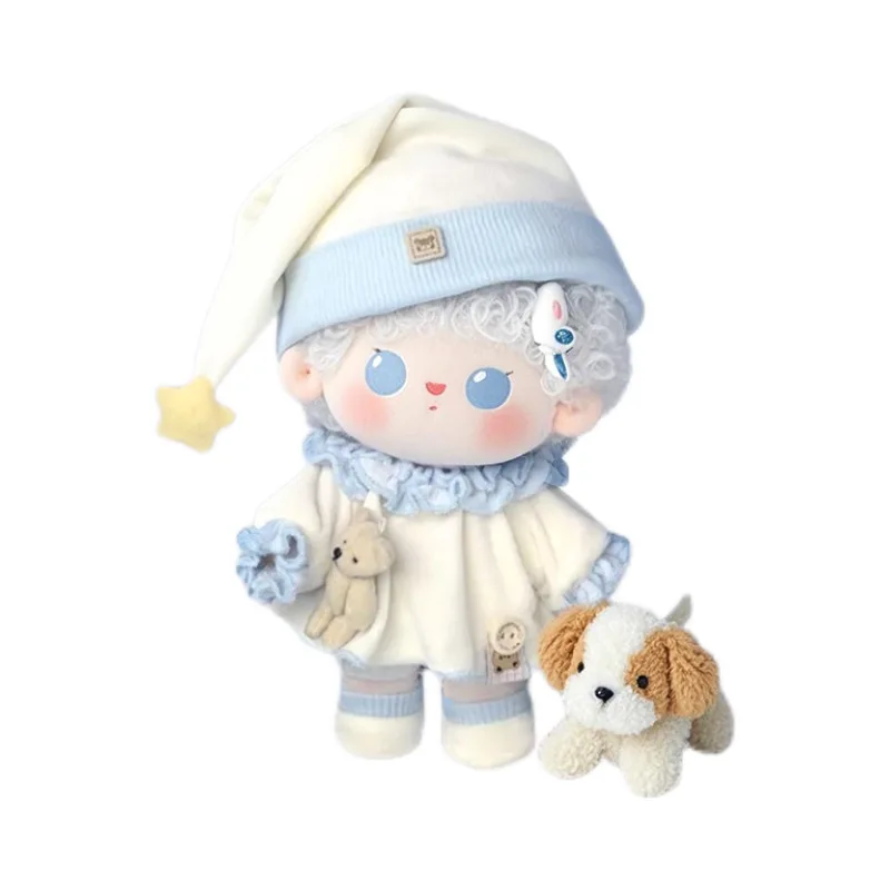 Roupas de boneca de algodão de 20cm, conjunto de roupa de dormir fofa e super fofa, sem atributo, roupas de boneca, acessórios divertidos