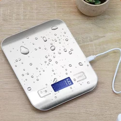 USB Charging Digital Scale Stainless Steel High-Precision Kitchen Food Scale for Cooking Baking 1g up to 10kg