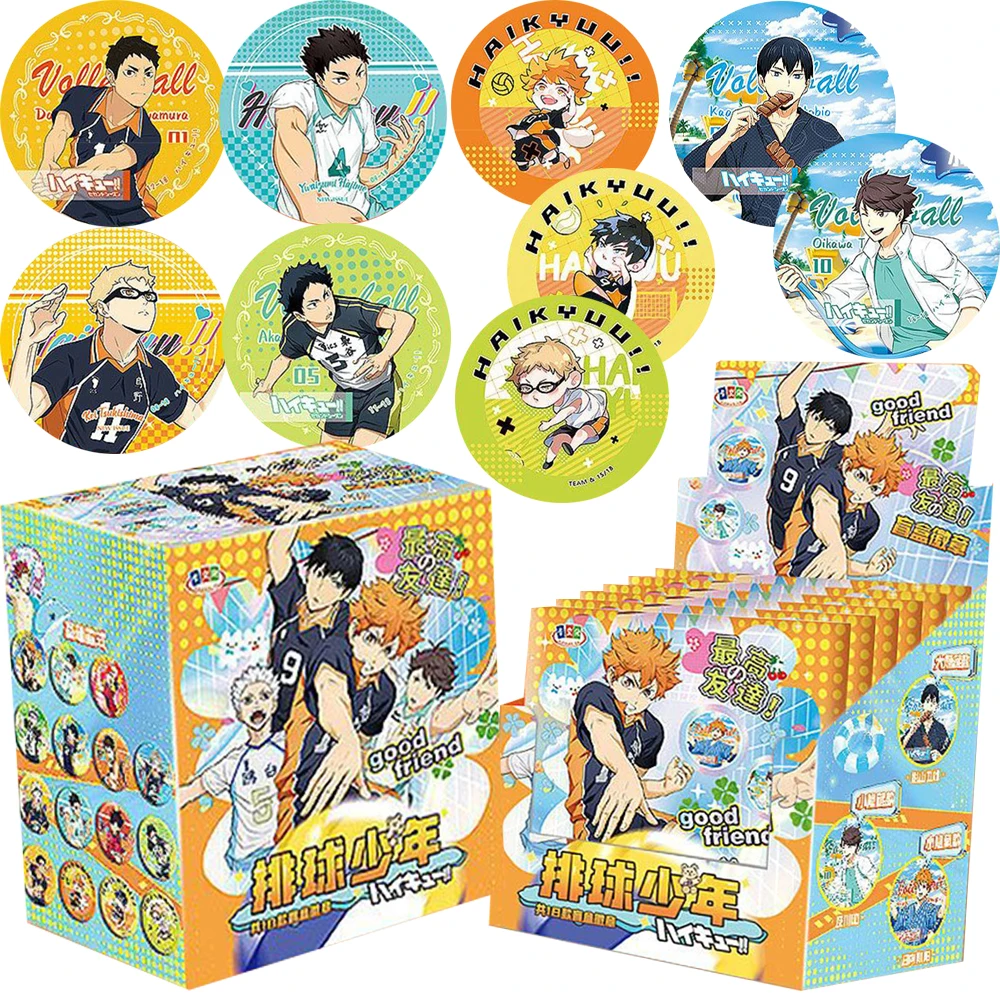 Haikyu!! Anime Characters 58mm Round Badges Hinata Shoyo Tobio Kageyama Q-version Cartoon Cute Trendy Brooch for Backpack Decor