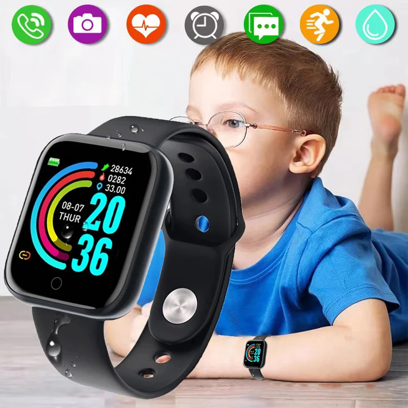 Connected Watch Children Smart Watch Fitness Tracker Sport Heart Rate Monitor Women Bracelet Kid Boy Girls Smartwatch Y68