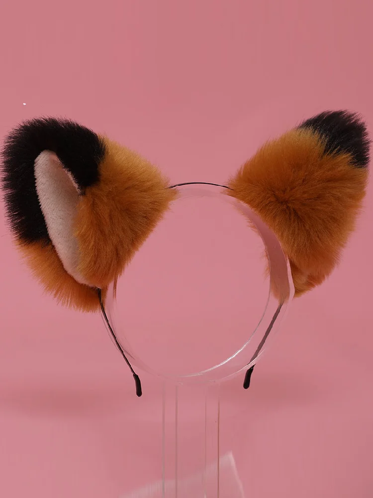 Gorros con orejas de gato, accesorios de Lolita, accesorios de Cosplay de animales, diadema con orejas de felpa de piel sintética para mascotas, accesorio de disfraz de Cosplay JK CK