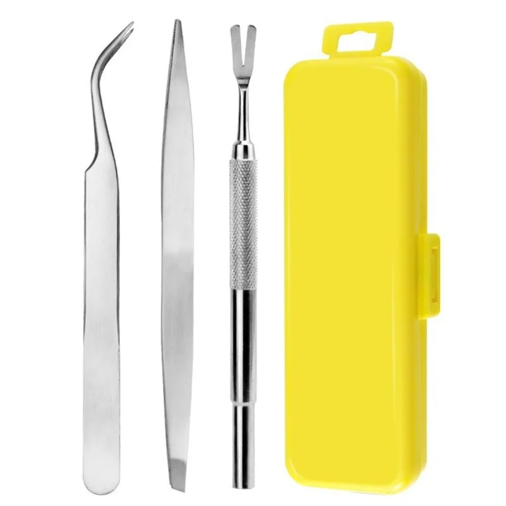 2/3pcs Set Stainless Steel Lice Cleaning Tools Tweezers Convenient Lice Remover Set Easy To Use Pet Cleaning Supplies