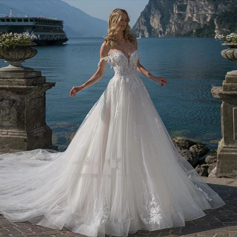 Flavinke personalizado clásico sixy Vestido De Novia Organza Vestido De baile cuello barco sin mangas botón vestidos De Novia Vestido De Novia ﻿