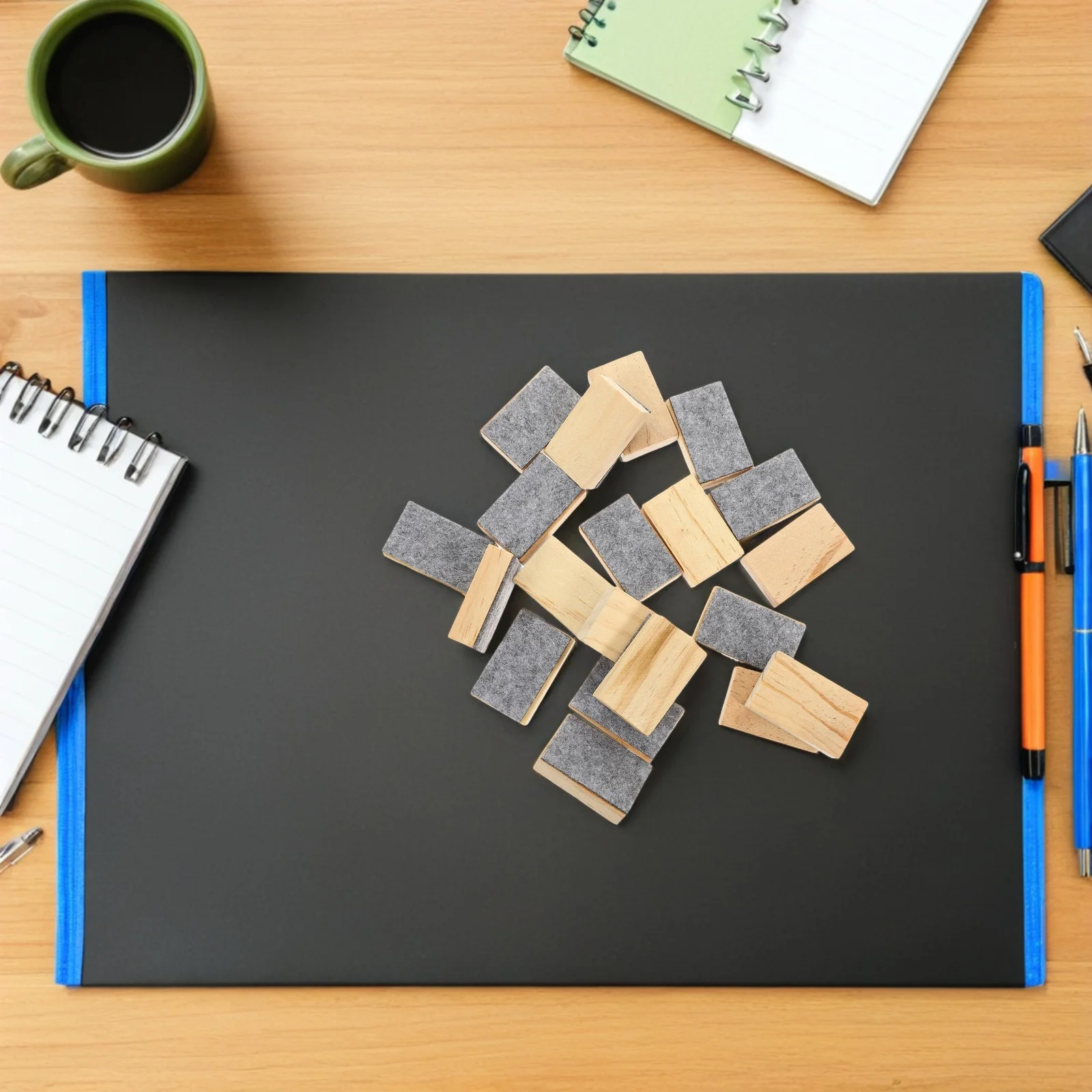 

24Pcs Mini Felt Wood Chalkboard Eraser Smooth Dust-Reducing Blackboard Wiper for School Home Office Chalkboard Cleaning Tool