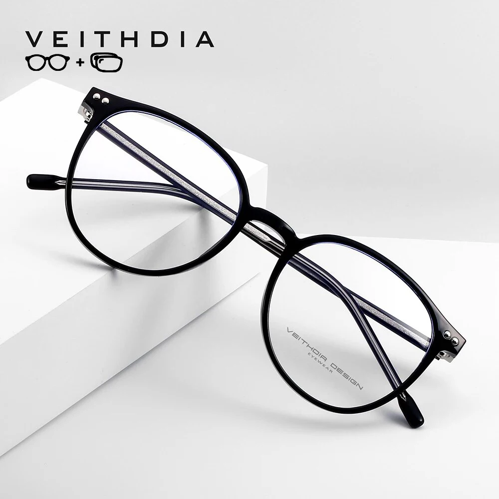

VEITHDIA персонализированные прогрессивные фотохромные очки для близорукости по рецепту с защитой от синего луча, компьютерные очки, женские P0725