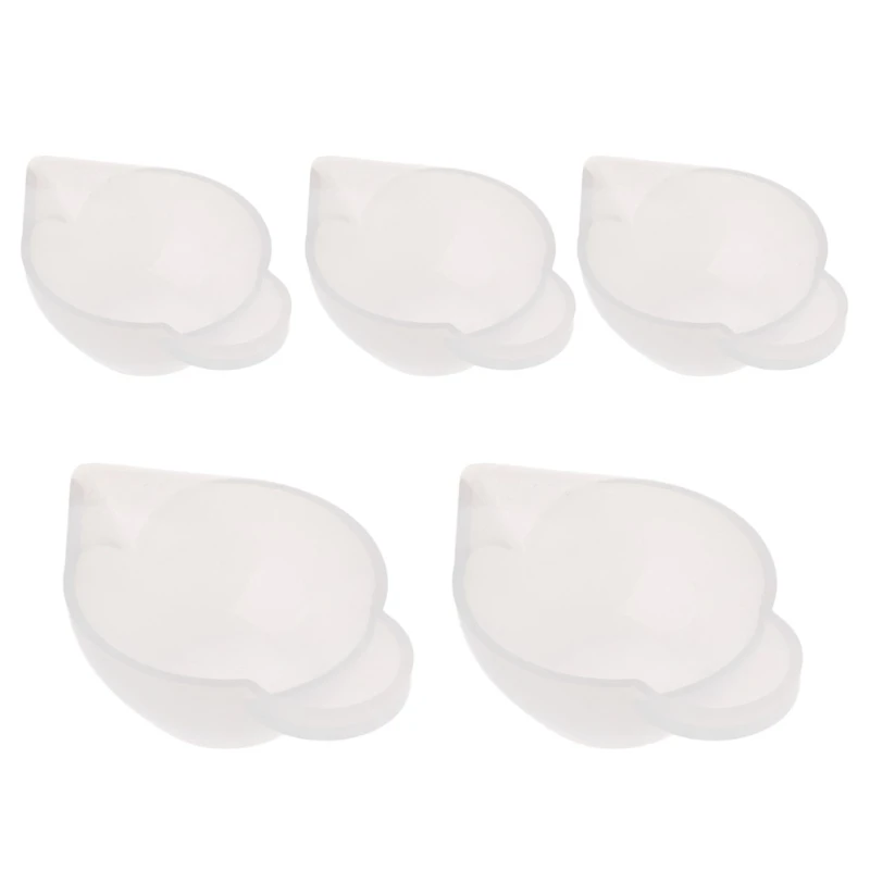 

5 Pcs Silicone DIY Crystal Drop Mould Cups Dispenser for DIY Gum Paste Desserts Fondant Mold Crafts Jewelry Decor 517F